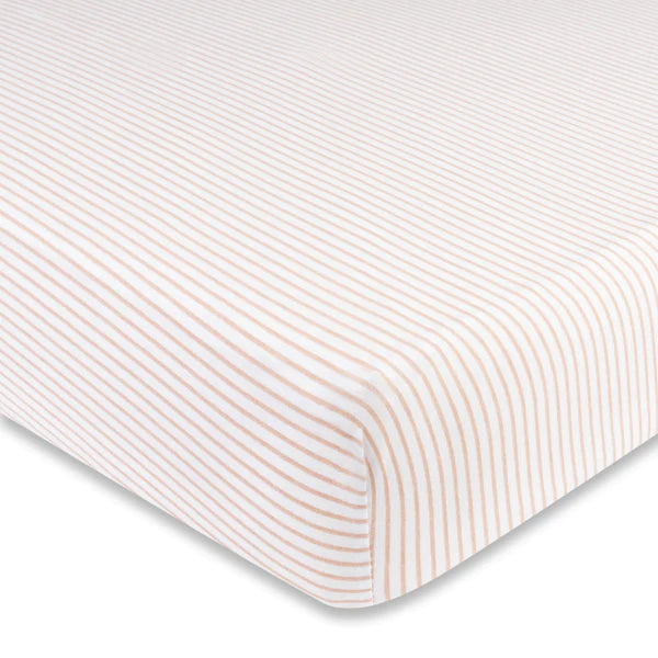 Crib Sheet Set I MAUVE TULIPS + STRIPES