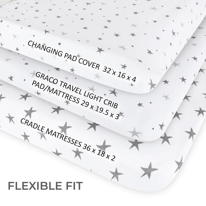 Waterproof Changing Pad Cover | GREY STARS