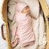 Jersey Knit Cotton Swaddle Blanket and Beanie Gift Set - MAUVE LAVENDER
