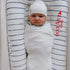 Jersey Knit Cotton Swaddle Blanket and Beanie Gift Set - IVORY