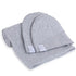 Jersey Knit Cotton Swaddle Blanket and Beanie Gift Set - HEATHER GREY