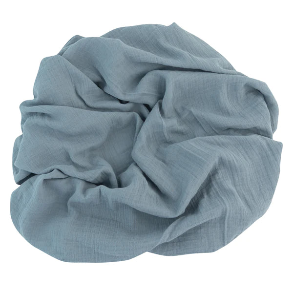Cotton Muslin Swaddle Blanket - OCEAN BLUE