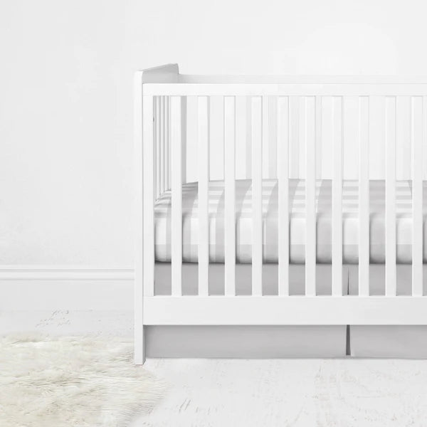 Four Piece Baby Crib Set I GREY GINGHAM DESIGN