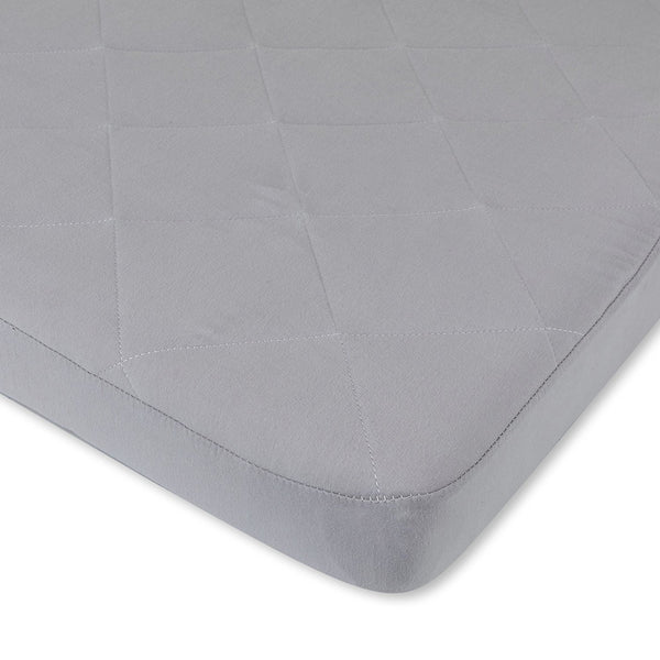 Quilted Waterproof Pack N Play / Portable Crib Sheet I GREY
