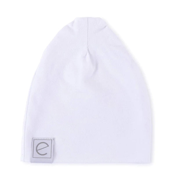 Jersey Knit Cotton Swaddle Blanket and Beanie Gift Set - WHITE