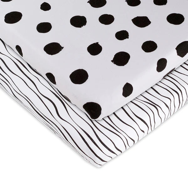 Bassinet Sheet Set I BLACK AND WHITE ABSTRACT