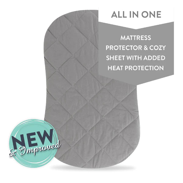 Waterproof Quilted Bassinet Sheet With Heat Protection - GREY