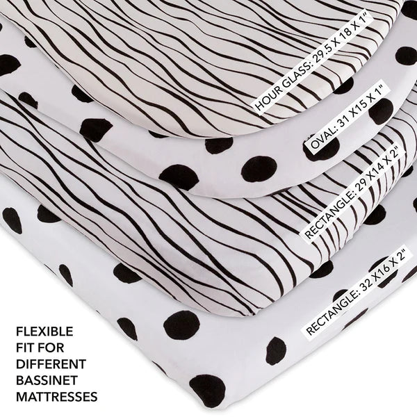 Bassinet Sheet Set I BLACK AND WHITE ABSTRACT