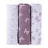 Cotton Muslin Swaddle Blanket - LAVENDER BUTTERFLY DESIGN - 3 PACK