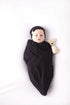 Jersey Knit Cotton Swaddle Blanket and Beanie Gift Set - ONYX