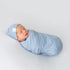 Jersey Knit Cotton Swaddle Blanket and Beanie Gift Set - DUSTY BLUE