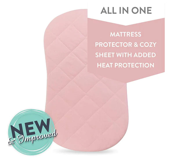 Waterproof Quilted Bassinet Sheet With Heat Protection - PINK